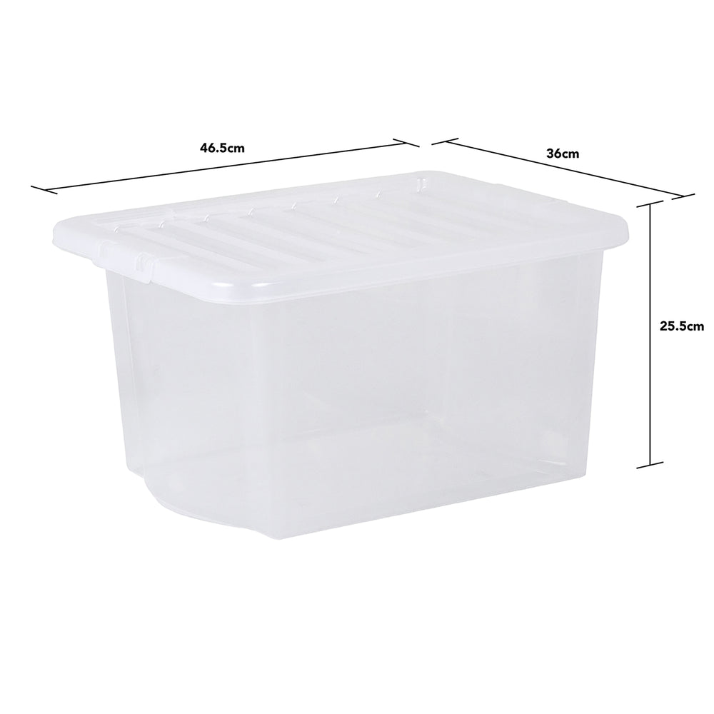 Wham Crystal Pack of 5 x 28L Underbed Plastic Storage Boxes with Lids-Wham-Plastic Box Shop