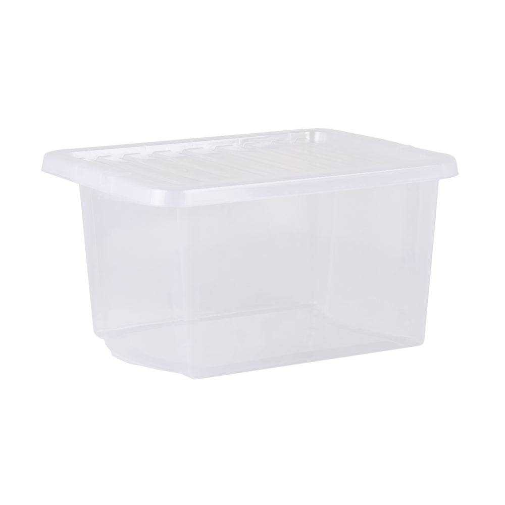 Wham Crystal Pack of 5 x 28L Underbed Plastic Storage Boxes with Lids-Wham-Clear-WM30P5C-Plastic Box Shop