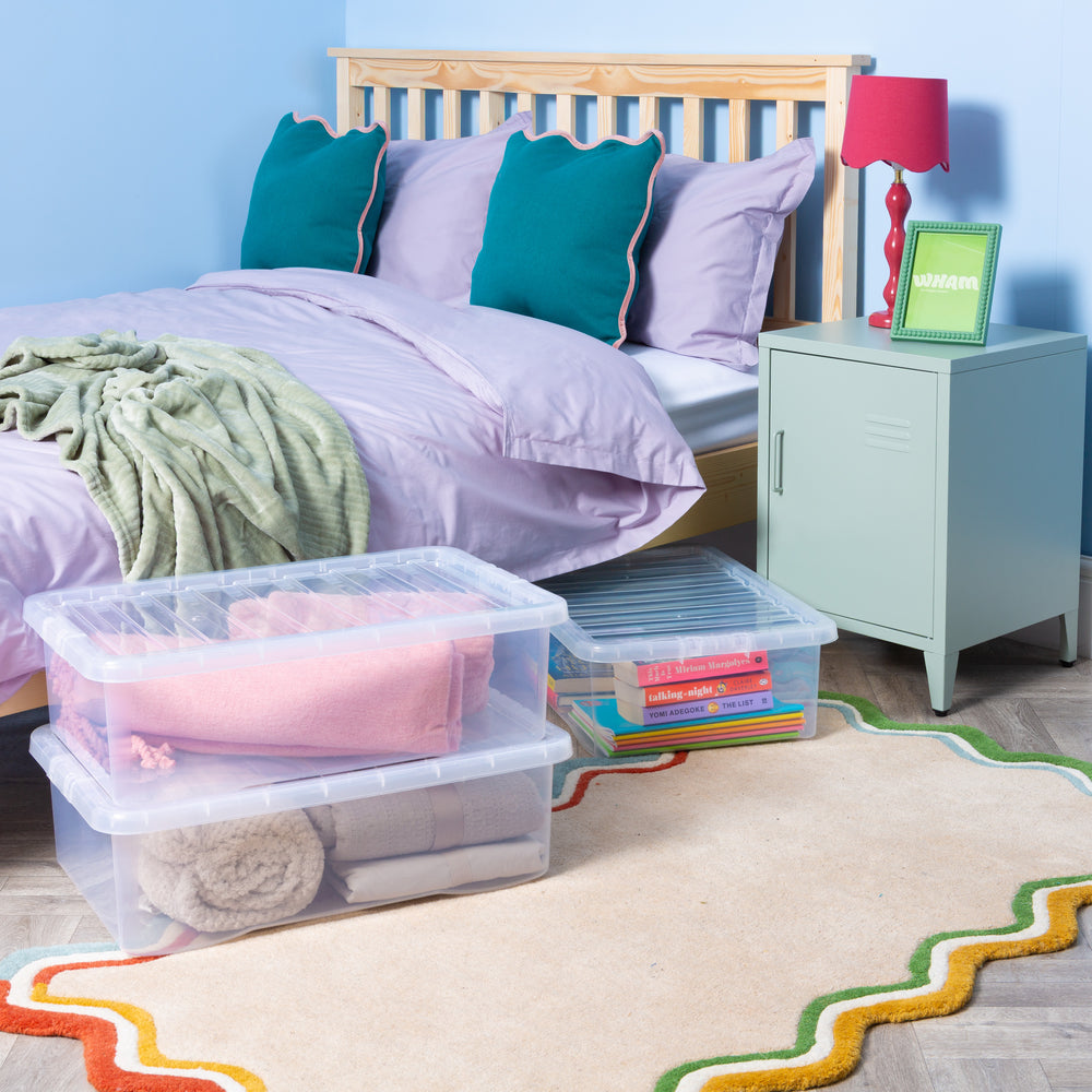 Pallet of 200 x 32L Crystal Underbed Plastic Storage Boxes with Lids-Wham-Plastic Box Shop