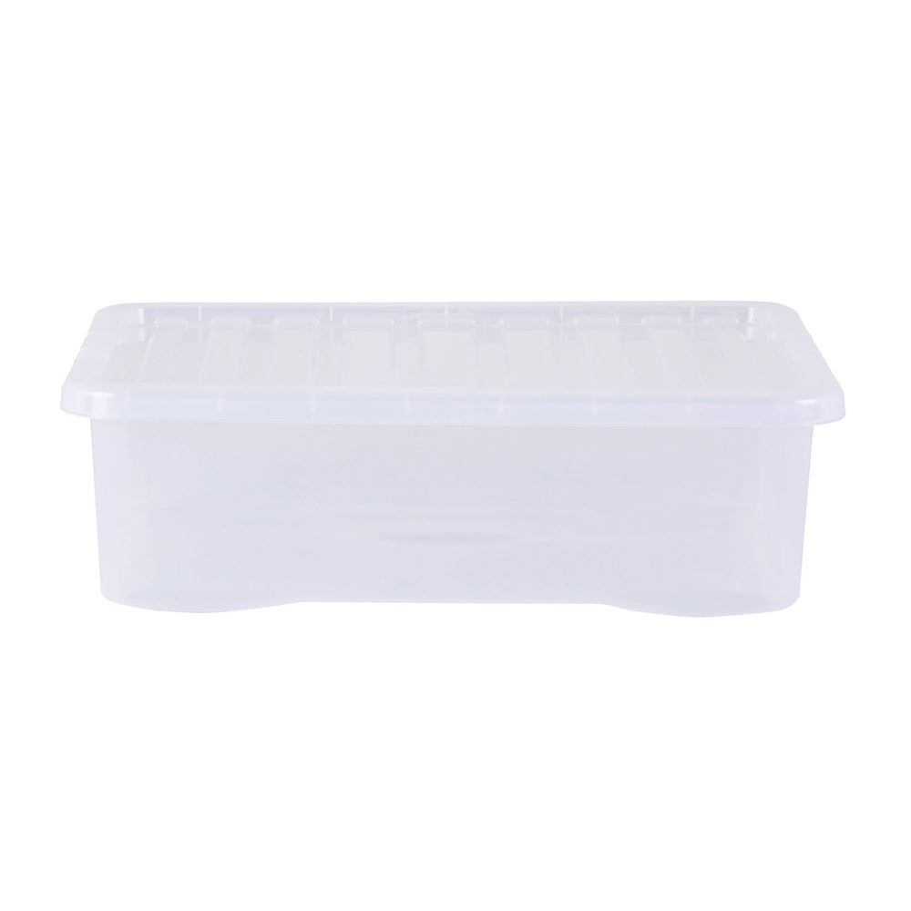 SINGLE - 32 Litre Crystal Under Bed Plastic Storage Box with Lid-Wham-Plastic Box Shop