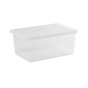 Pallet of 100 x 45L Crystal Plastic Boxes with Lids-Wham-Clear-WM45P100-Plastic Box Shop
