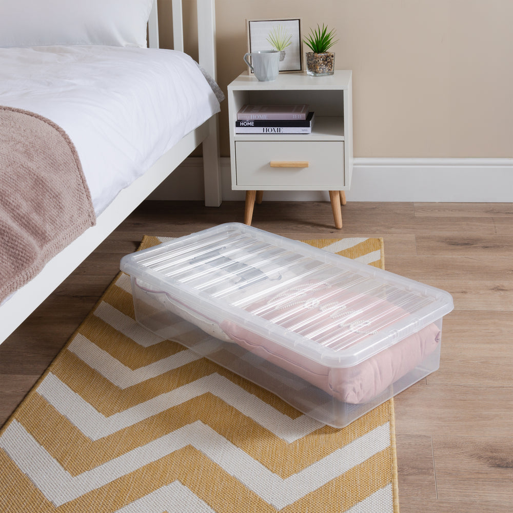 Pallet of 110 x 42L Crystal Underbed Plastic Storage Boxes with Lids-Wham-Plastic Box Shop