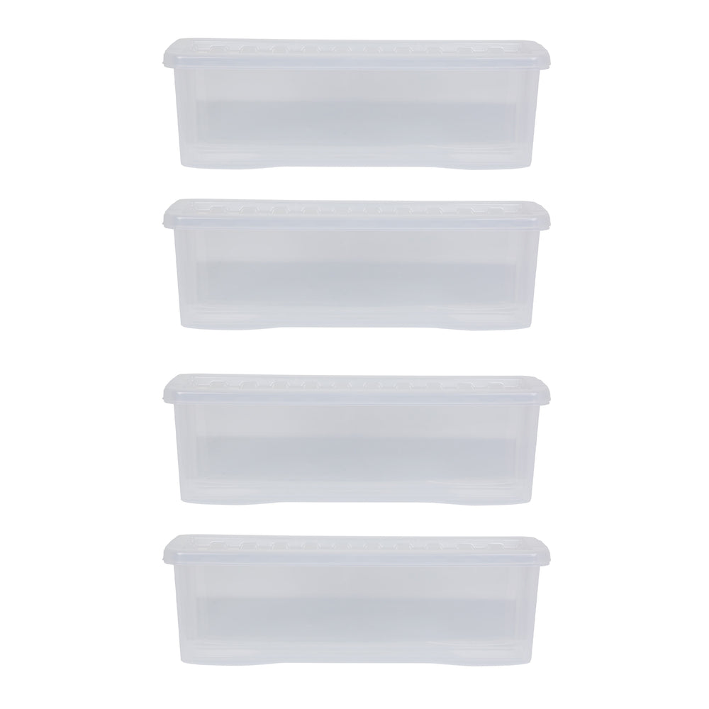 Pack of 4 Shallow Shelf 52 CD Plastic Storage Boxes with Lids-Wham-Plastic Box Shop