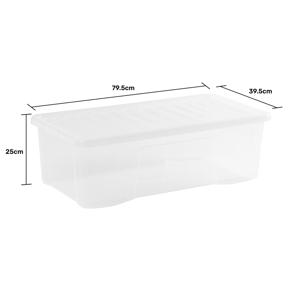 Wham Crystal Pack of 3 x 62L Plastic Storage Boxes with Lids-Wham-Plastic Box Shop