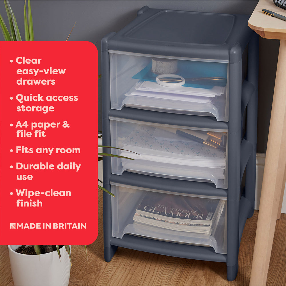 Pallet of 18 x 3-Drawer Plastic Tower Units-Wham-Plastic Box Shop
