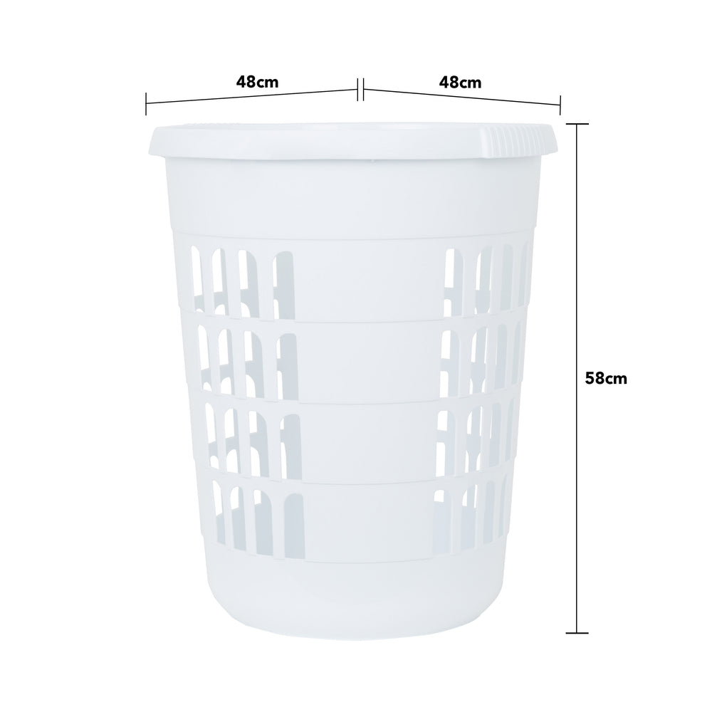 Tall Round Plastic Laundry Storage Hamper Basket - 12090-Wham-Plastic Box Shop