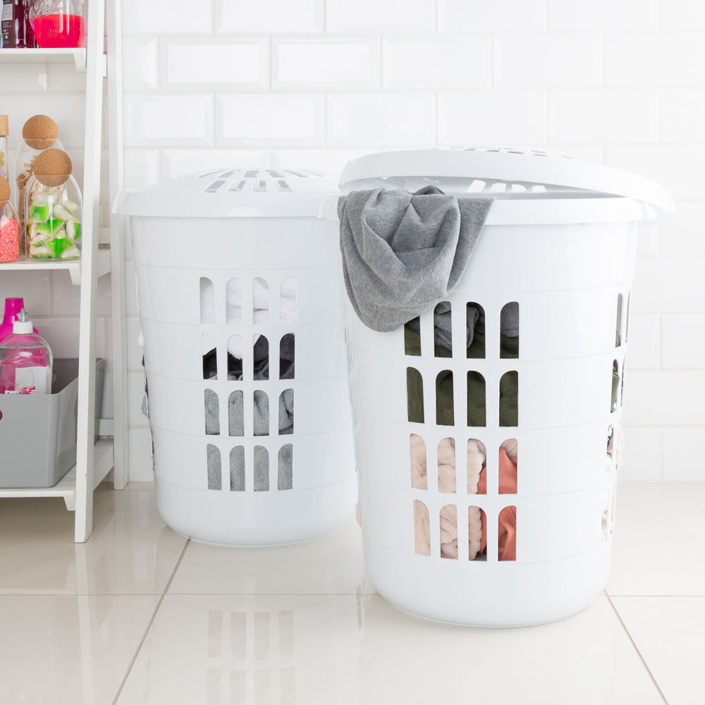 Tall Round Plastic Laundry Storage Hamper Basket - 12090-Wham-Plastic Box Shop