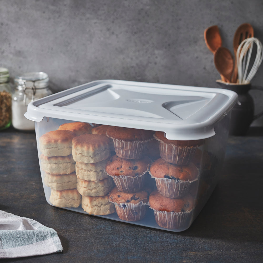 15 Litre Square Cake Plastic Storage Box White Lid - 12203-Wham-Plastic Box Shop