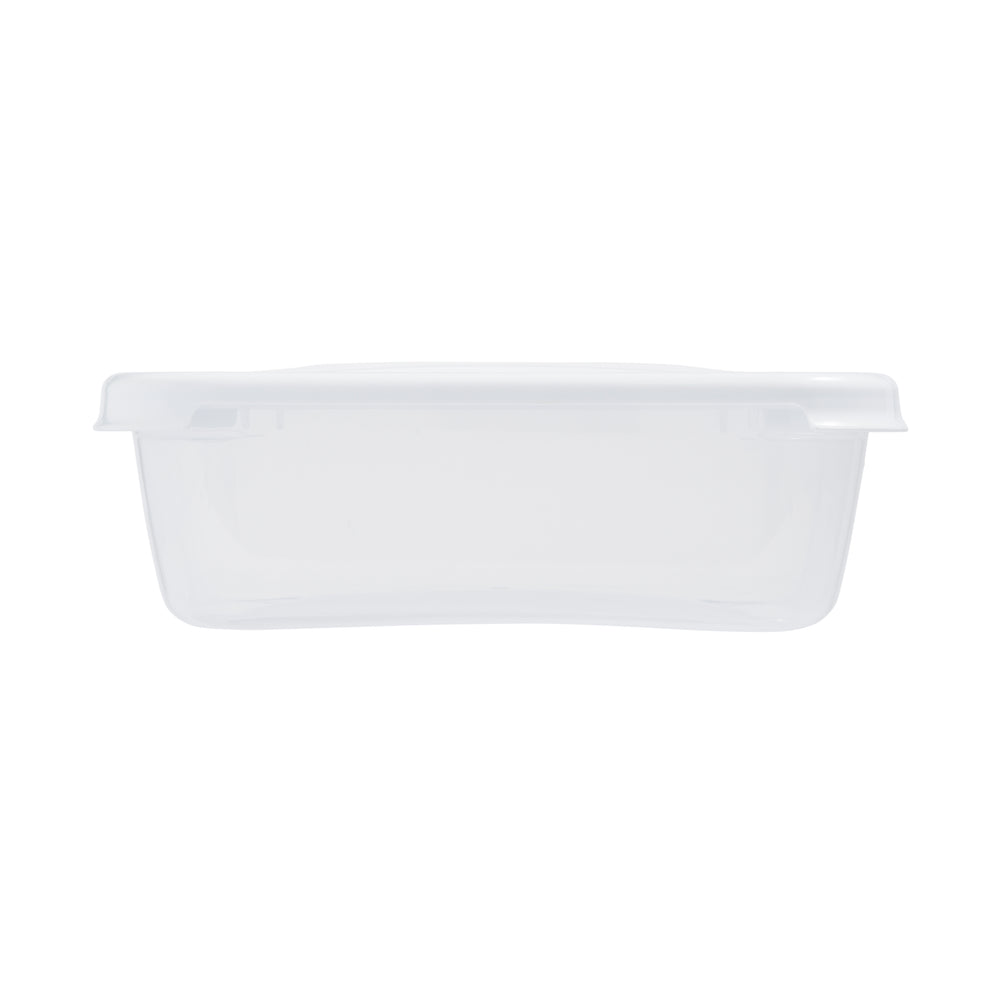 1.6 Litre Clear Rectangular Plastic Food Storage Box with White Lid – Wham-Wham-Plastic Box Shop