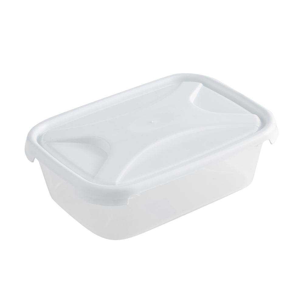 1.6 Litre Clear Rectangular Plastic Food Storage Box with White Lid – Wham-Wham-White lid-WM1.6RECFW-Plastic Box Shop