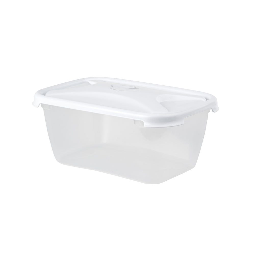 3.6 Litre Rectangular Plastic Food Box White Lid (12375)
