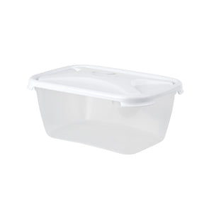 3.6 Litre Rectangular Plastic Food Box White Lid (12375)