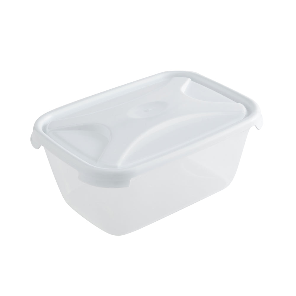3.6 Litre Rectangular Plastic Food Box White Lid (12375)-Wham-Plastic Box Shop