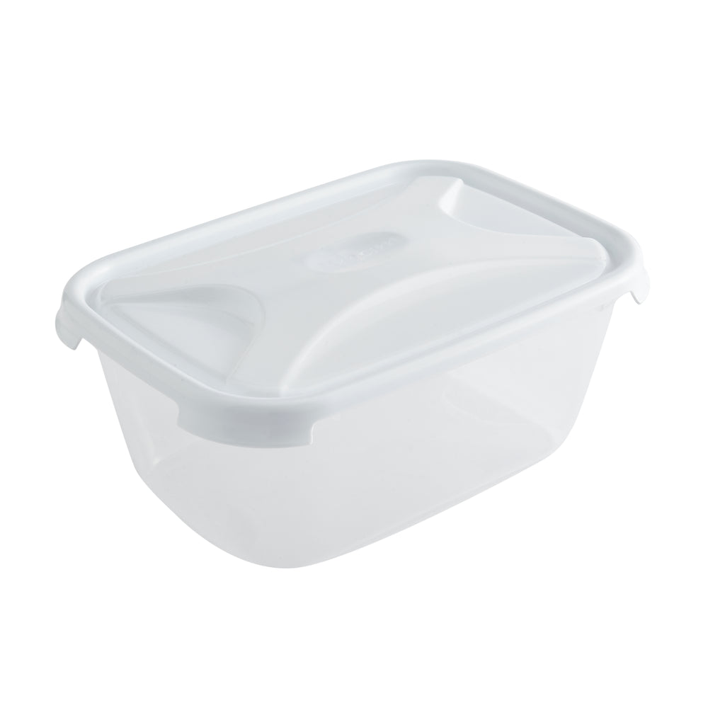6 Litre Rectangular Food Box White Lid (12377)-Wham-Plastic Box Shop