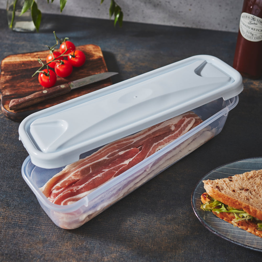 1.2 Litre Clear Food Box with White Lid – Wham-Wham-Plastic Box Shop