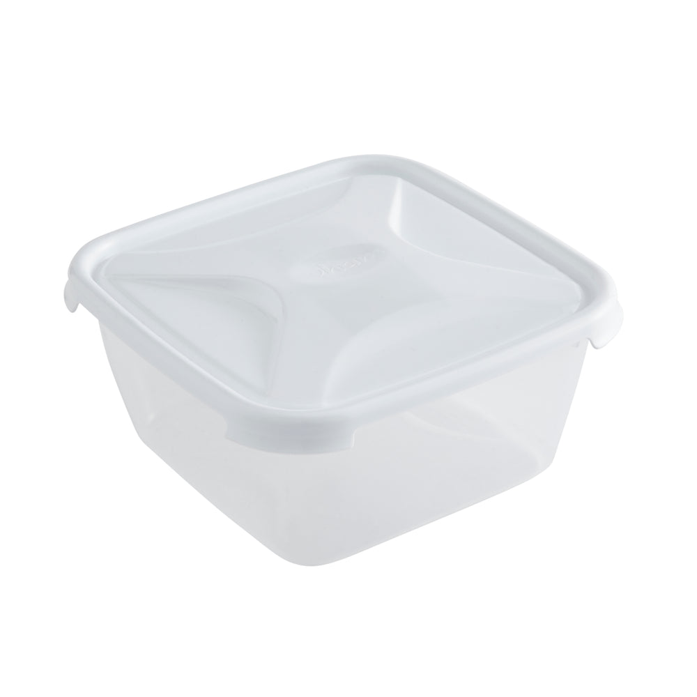 2L Square Cuisine Food Box with Lid-Wham-White Lid-WM2CSW-Plastic Box Shop