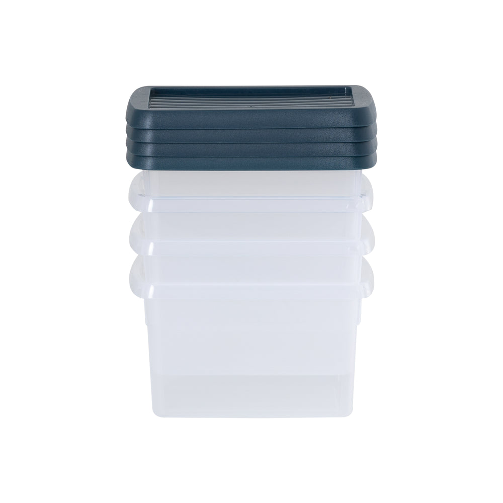 Set of 4 – 1.5 Litre Plastic Storage Boxes with Coloured Lids – Wham-Wham-Plastic Box Shop