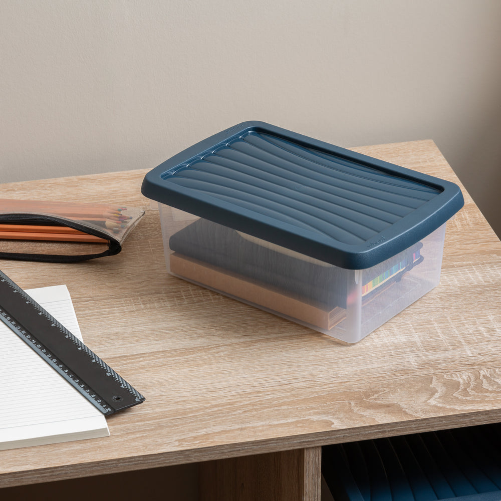 Set of 4 - 3.5 Litre Wham Plastic Storage Boxes with Mixed Coloured Lids (13109)-Wham-Plastic Box Shop