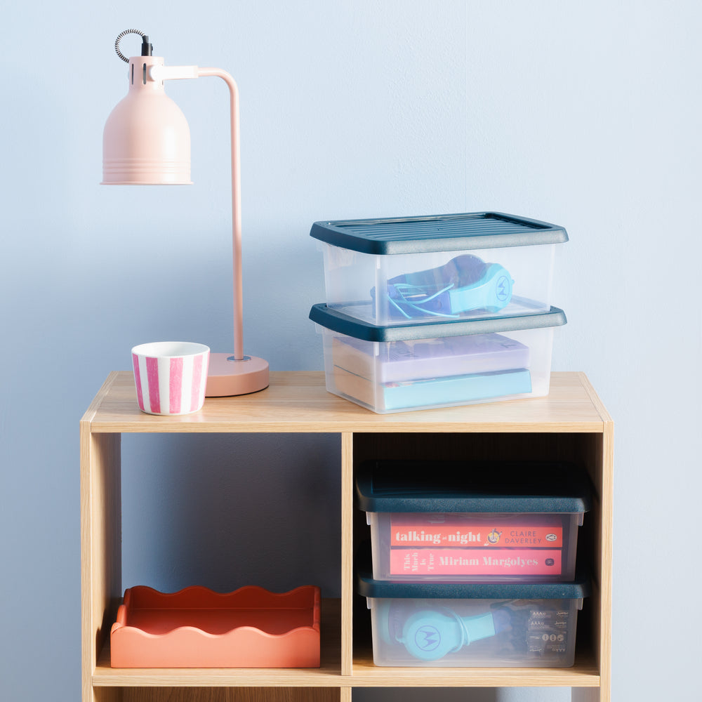 Set of 4 - 3.5 Litre Wham Plastic Storage Boxes with Mixed Coloured Lids (13109)-Wham-Plastic Box Shop