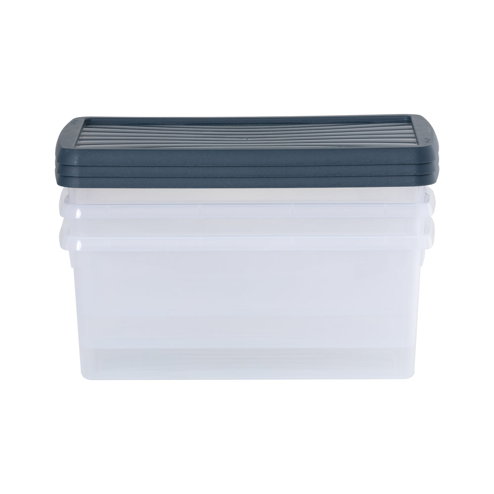 Set of 3 - 9 Litre Wham Plastic Storage Boxes with Mixed Coloured Lids - Shoe Boxes - 13129-Wham-Plastic Box Shop