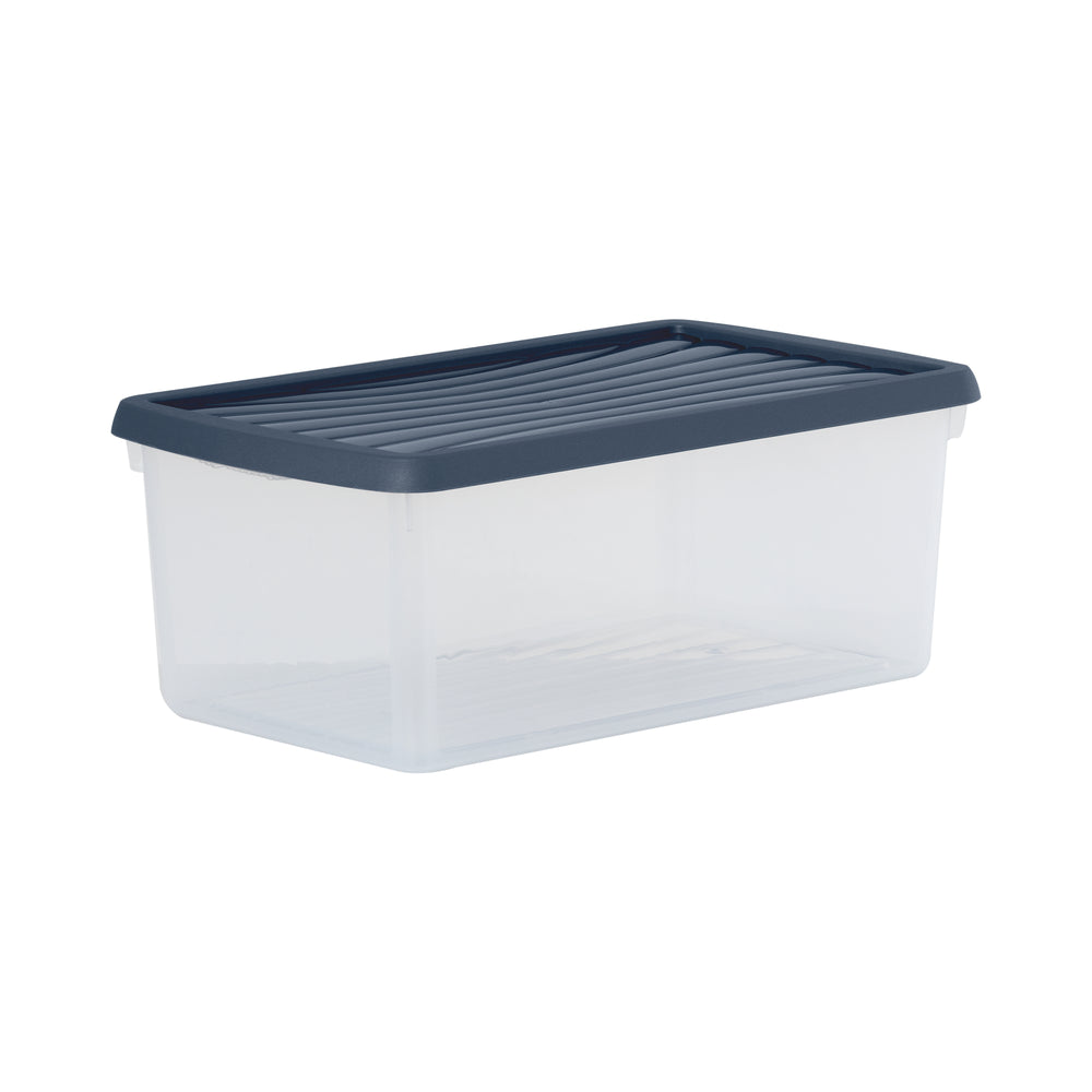 Set of 3 - 9 Litre Wham Plastic Storage Boxes with Mixed Coloured Lids - Shoe Boxes - 13129-Wham-Plastic Box Shop