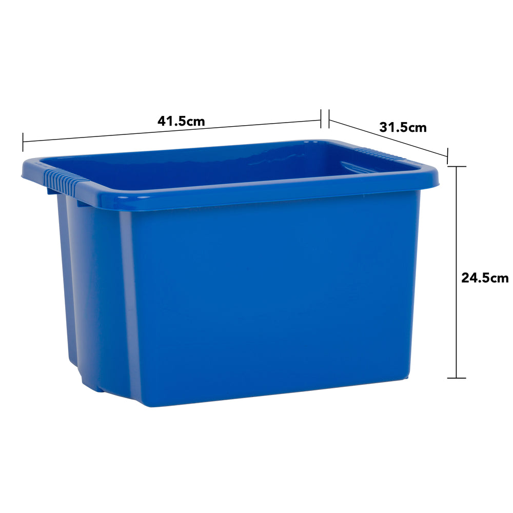 Pack of 5 - 24 Litre Stack and Store Plastic Storage Boxes-Wham-Plastic Box Shop