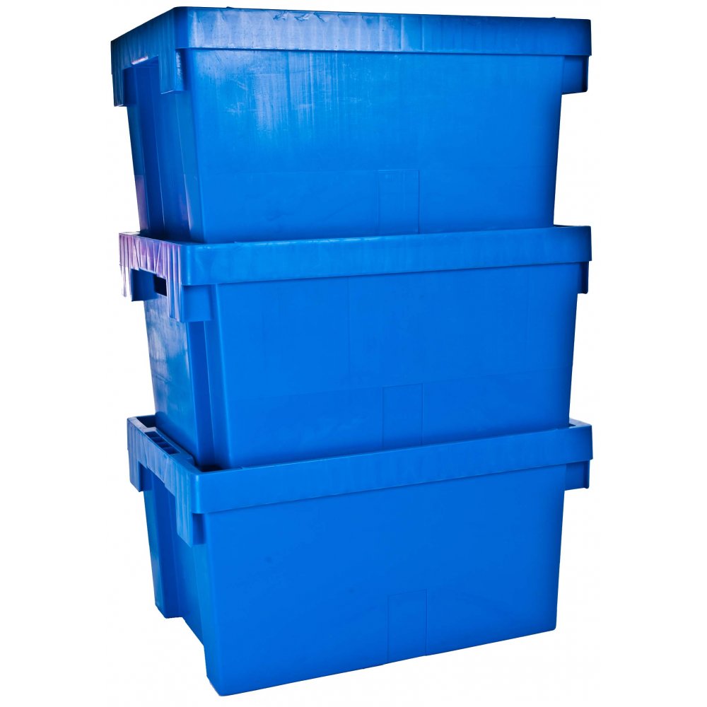 Pack of 3 x 56L Heavy Duty Plastic Tote Boxes-CS-Plastic Box Shop