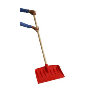 Large Strong Red Plastic Snow Shovel with Wooden Shaft "The Old Faithful"-Malton Plastics (UK)-Plastic Box Shop
