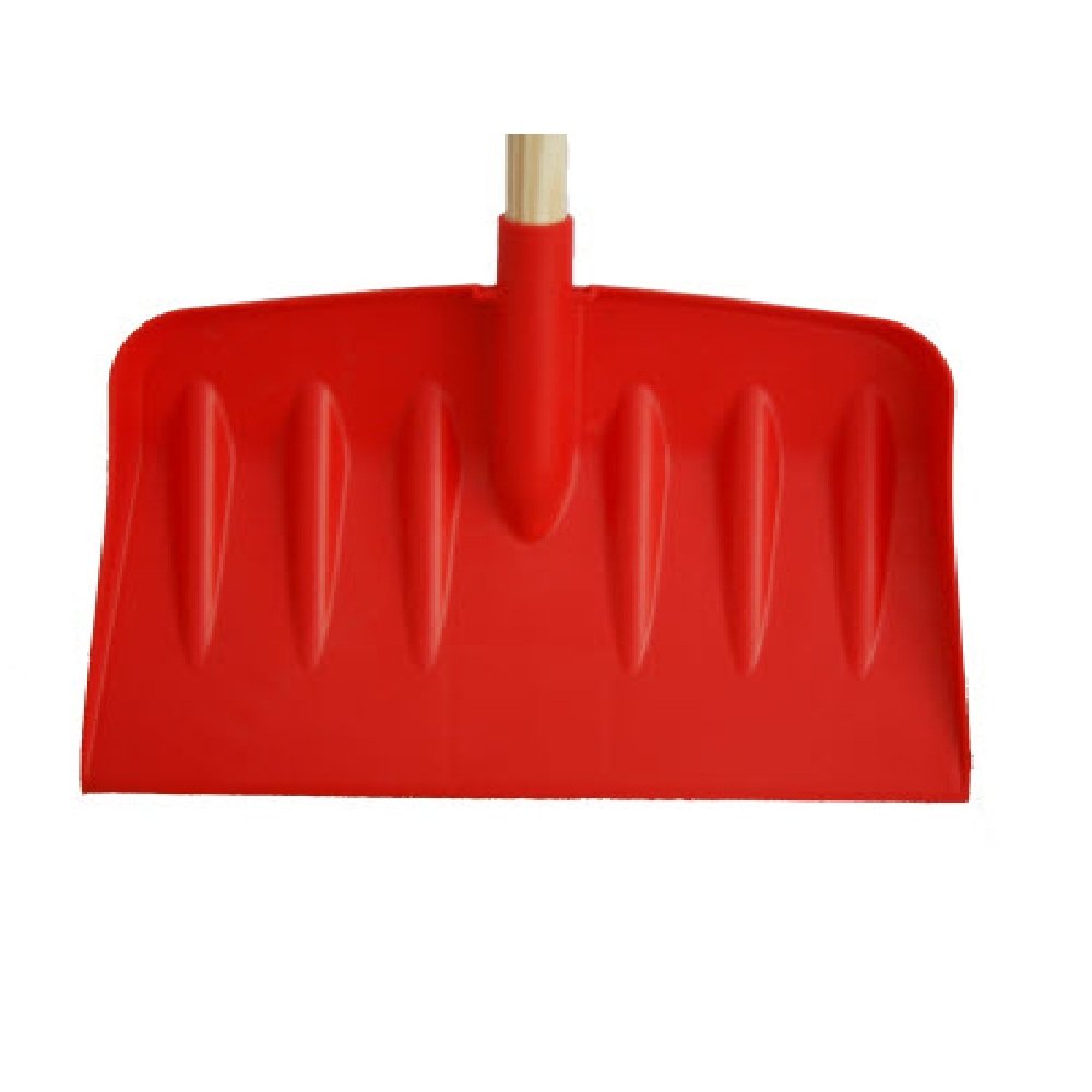 Large Strong Red Plastic Snow Shovel with Wooden Shaft "The Old Faithful"-Malton Plastics (UK)-Plastic Box Shop