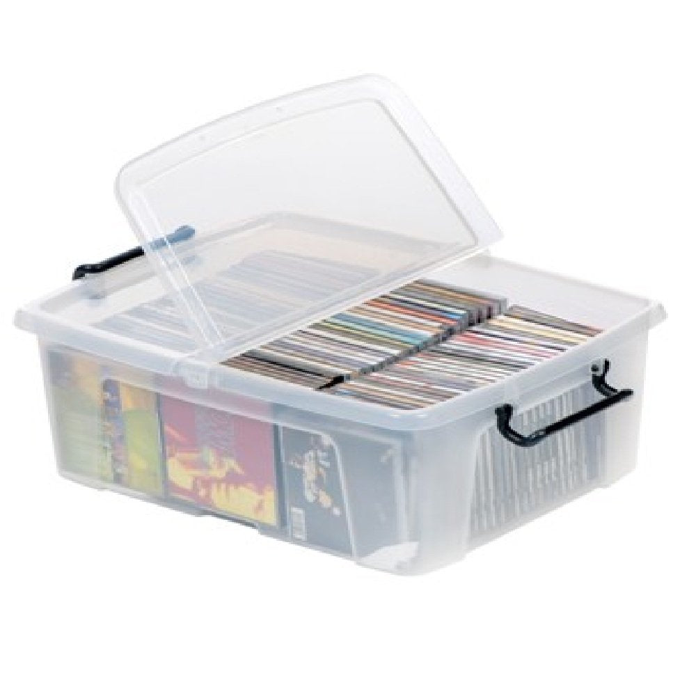 Pack of 5 x 24L Smart Storemaster Plastic Storage Boxes with Lids-Strata-Plastic Box Shop