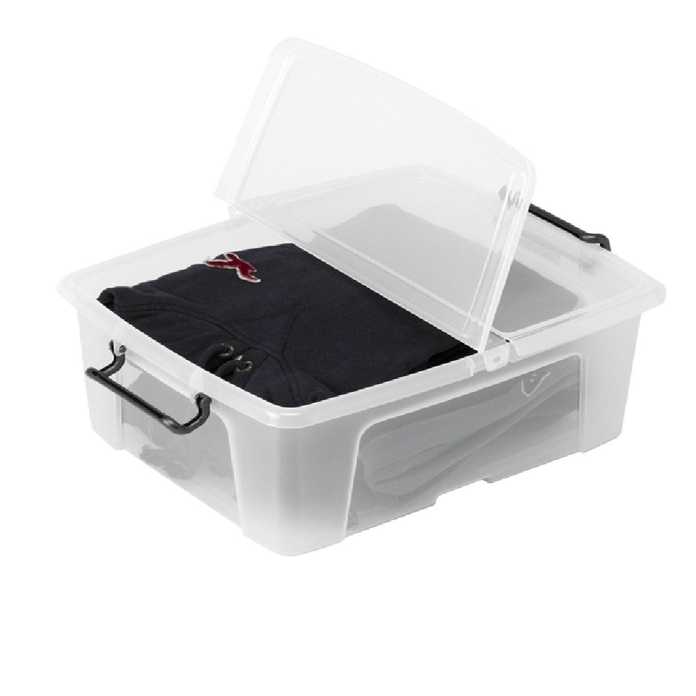 Pack of 5 x 24L Smart Storemaster Plastic Storage Boxes with Lids-Strata-Plastic Box Shop
