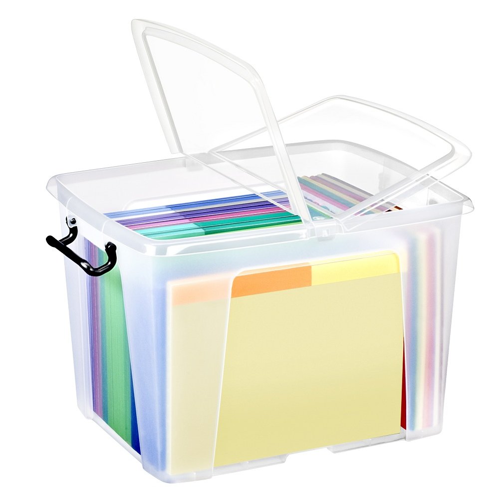 Pack of 4 x 40L Smart Storemaster Plastic Storage Boxes with Lids-Strata-Plastic Box Shop