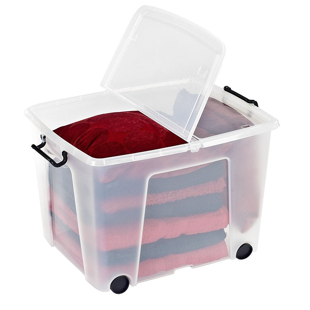 Pack of 3 x 75L Smart Storage Box With Wheels and Lids-Strata-Plastic Box Shop