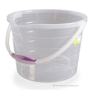 13 Litre Clear Steeped Bucket-Hobby Life-Plastic Box Shop
