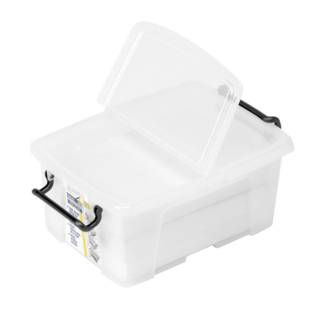 12 Litre Clear Plastic Storage Box with Split Lid (Pack of 5) – Strata-Strata-Plastic Box Shop