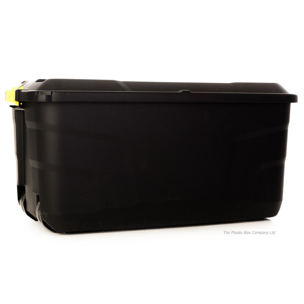 145 Litre Premium Quality Lockable Plastic Box with Clip on Lid and Wheels-Strata-Plastic Box Shop