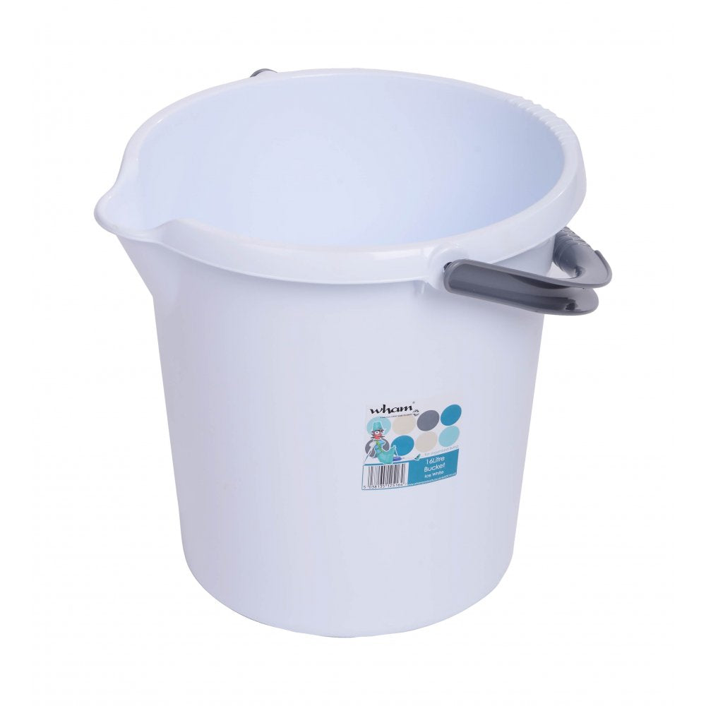 10 Litre Casa Plastic Bucket-Wham-White-WM10CBW-Plastic Box Shop