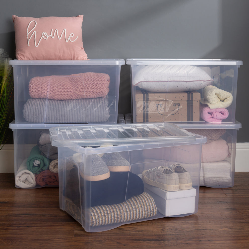 Wham Crystal Mixed 5 x 60 Litre and 5 x 32 Litre Plastic Storage Boxes with Lids-Wham-Plastic Box Shop