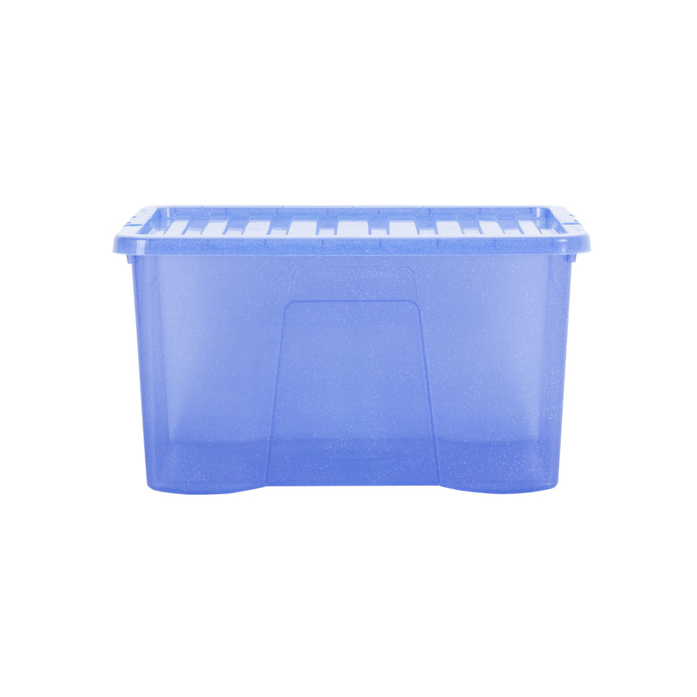 SINGLE - 60 Litre Crystal Sparkle Plastic Storage Boxes and Lids-Wham-Plastic Box Shop