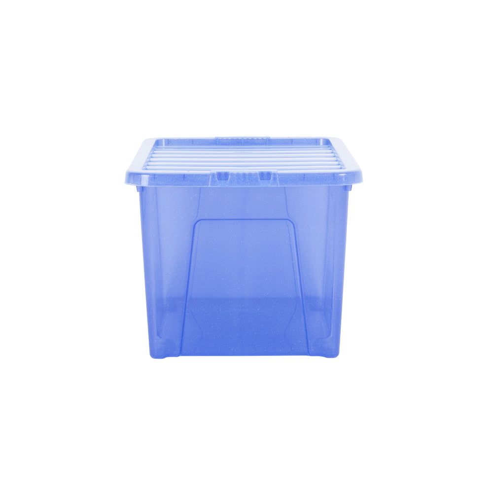 SINGLE - 60 Litre Crystal Sparkle Plastic Storage Boxes and Lids-Wham-Plastic Box Shop