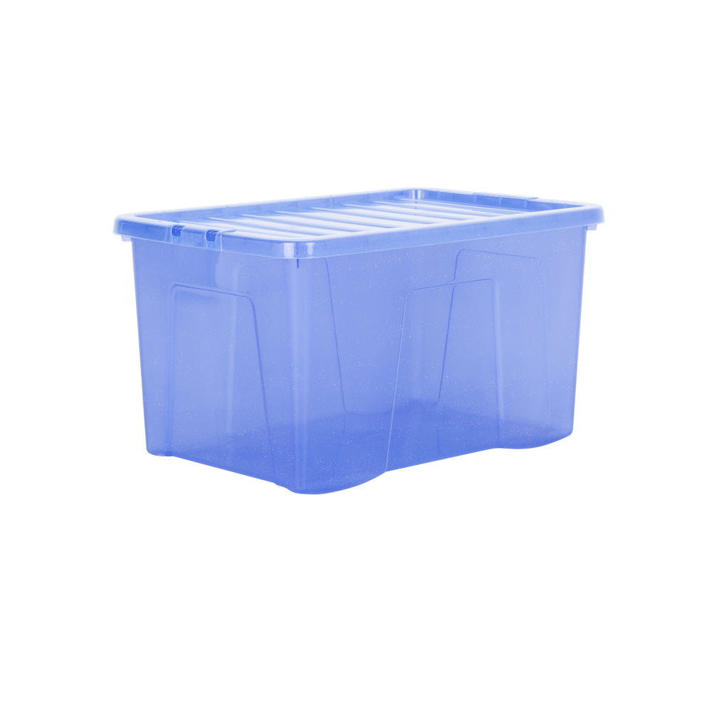 SINGLE - 60 Litre Crystal Sparkle Plastic Storage Boxes and Lids-Wham-Plastic Box Shop