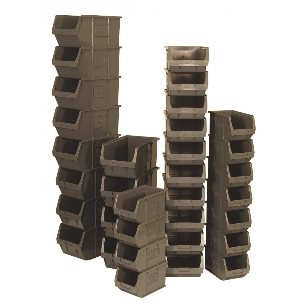 Pallet of 200 - XL5 Semi-Open Fronted Storage Containers - Grey-XL-Plastic Box Shop
