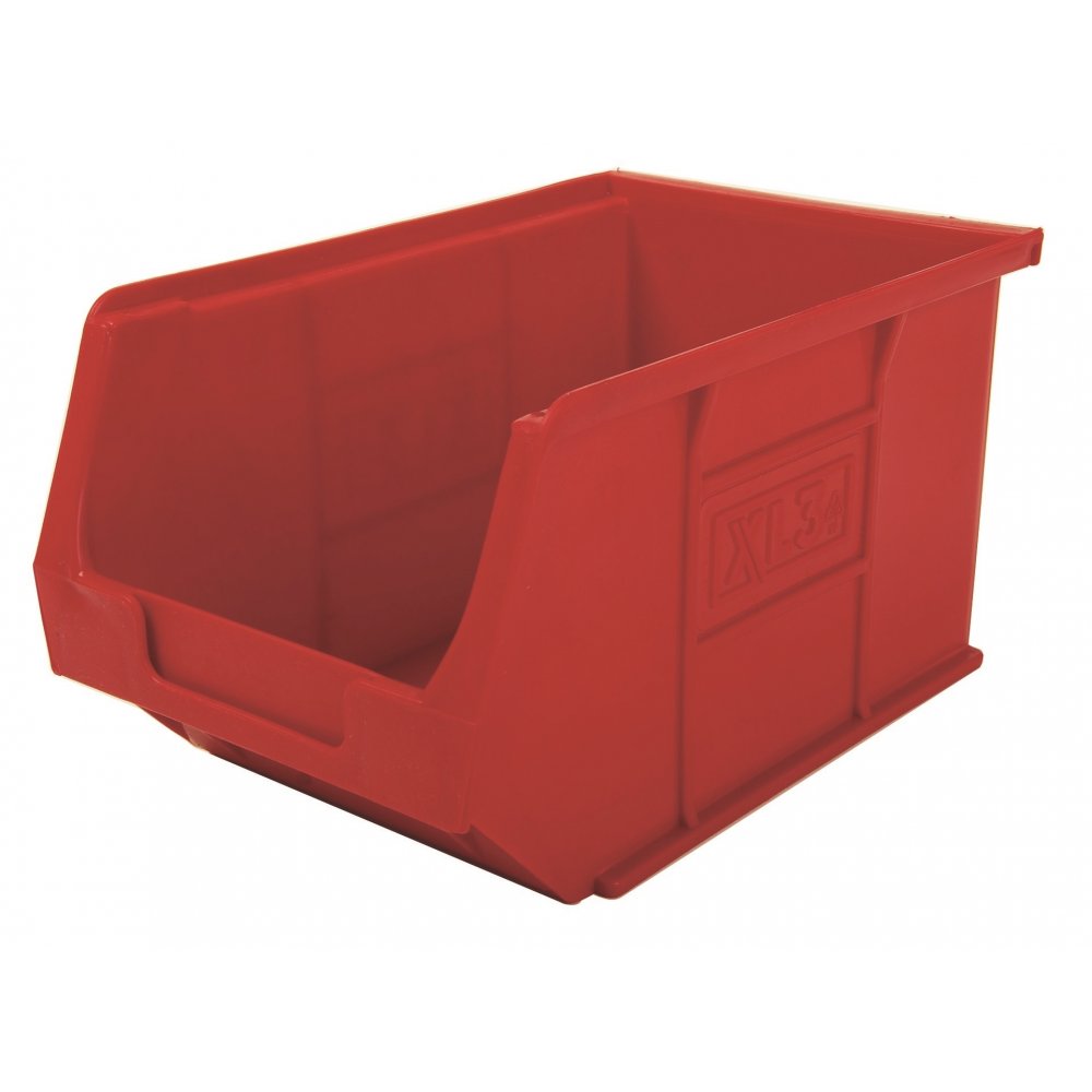 Pack of 10 x XL5 Semi Open Fronted Storage Boxes-XL-Red-XL5P10R-Plastic Box Shop