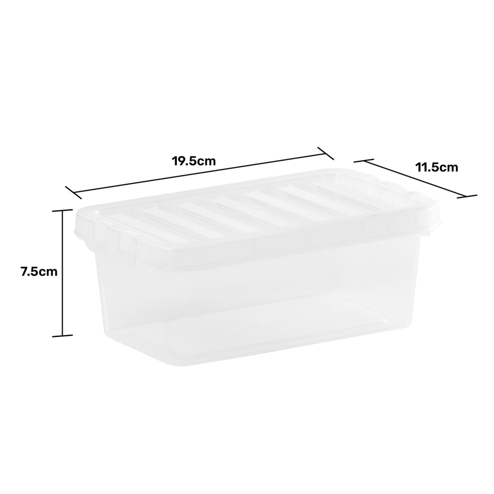Wham Crystal 1.1L Clear Plastic Storage Box with Lid-Wham-Plastic Box Shop