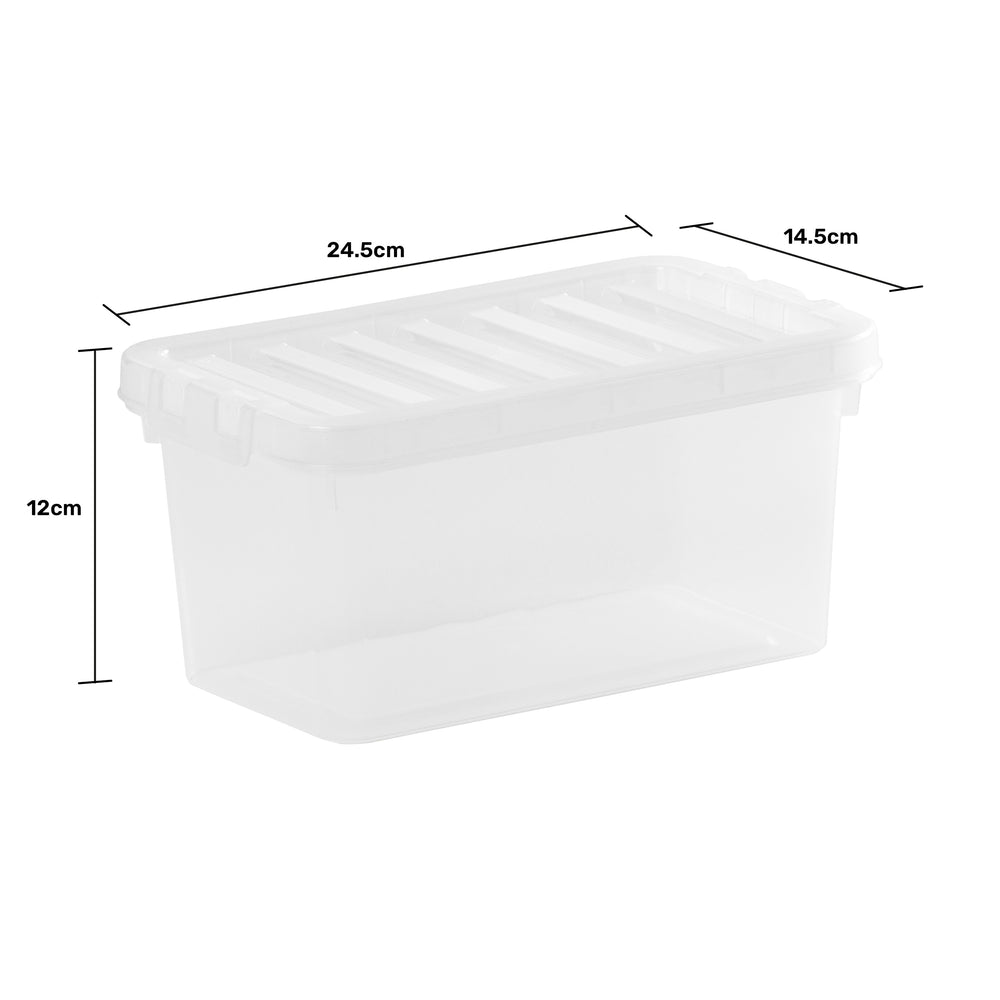 2.6 Litre Clear Plastic Storage Box with Lid – Wham Crystal-Wham-Plastic Box Shop