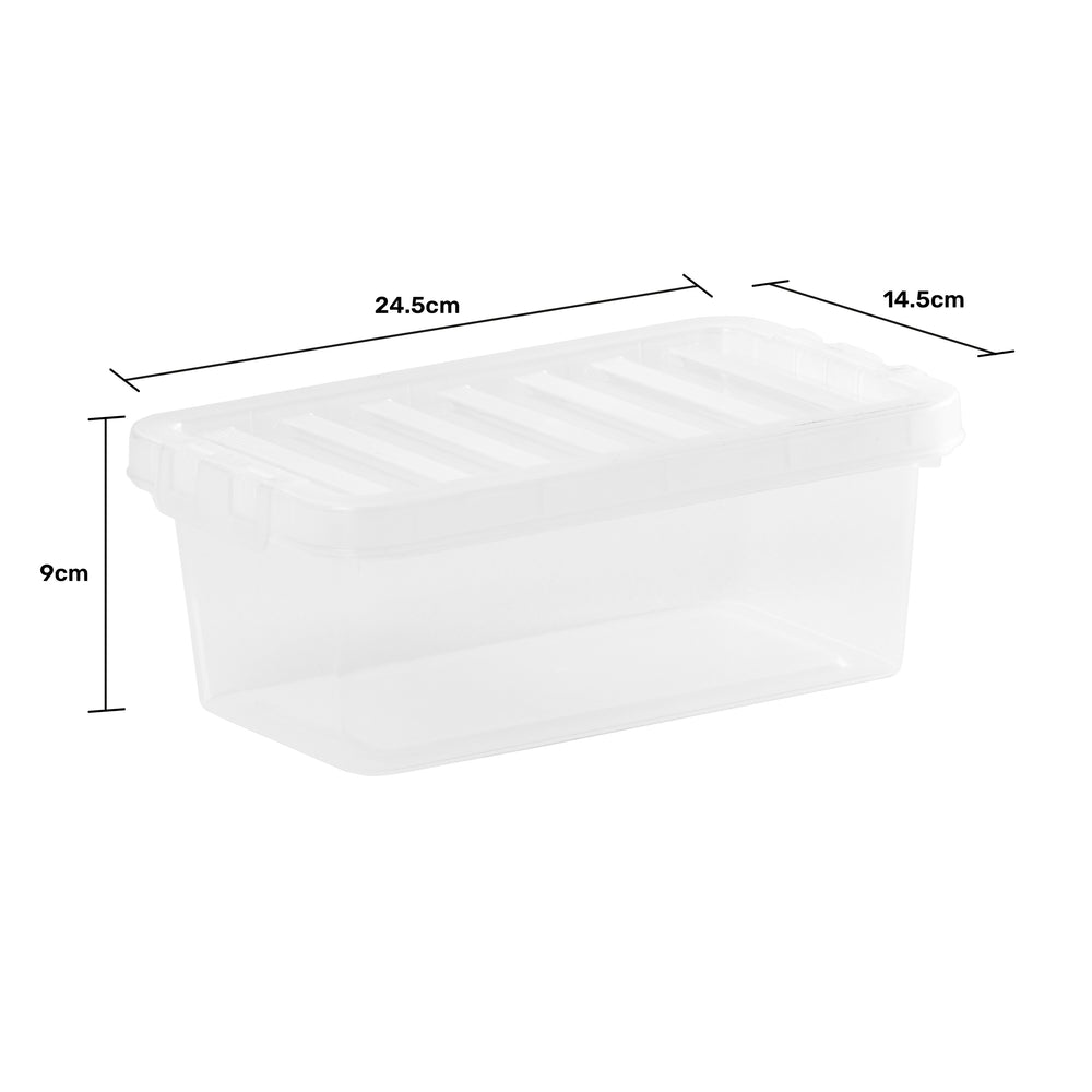 2 Litre Clear Plastic Storage Box with Lid – Wham Crystal-Wham-Plastic Box Shop