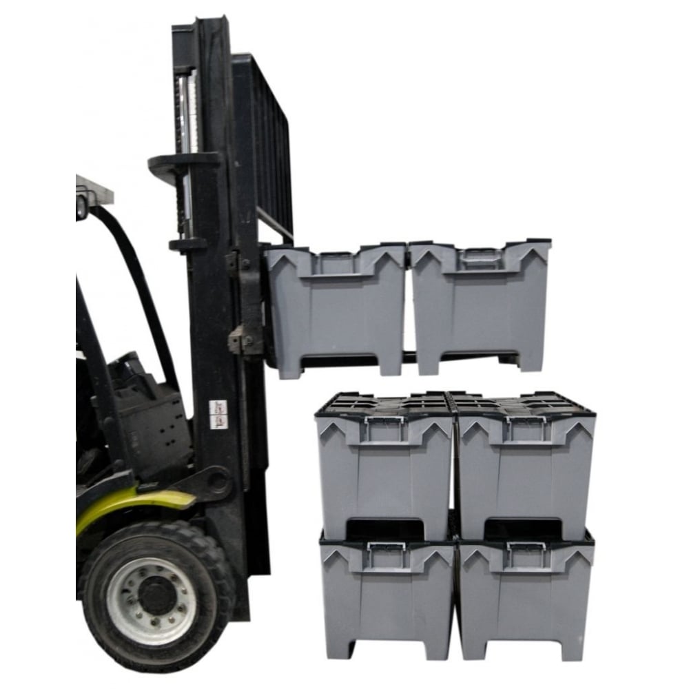 Pallet of 6 - Extra Large 190 Litre Strong Attached Lid Container with Pallet Feet-LH-Plastic Box Shop