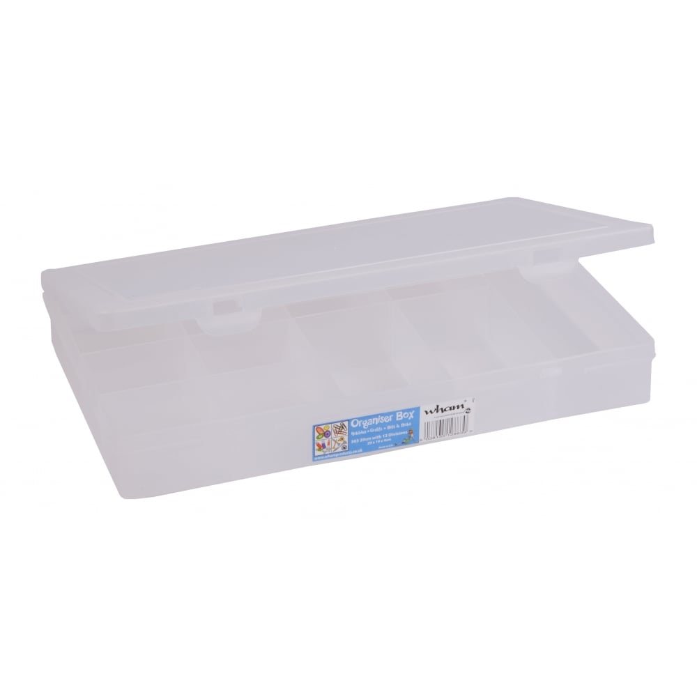 29cm Plastic Organiser Box with 13 Compartments and Lid – Wham-Wham-Plastic Box Shop