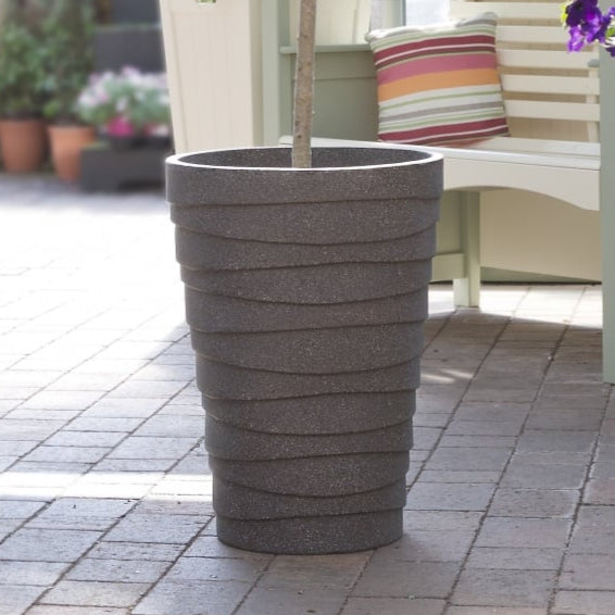 Pack of 2 x Trojan 48cm Large Granite Planters-Strata-Plastic Box Shop