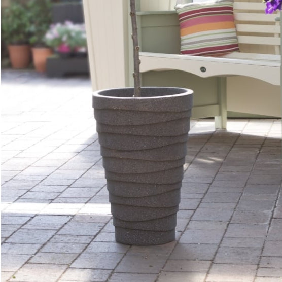Pack of 2 x Trojan 38cm Granite Medium Planters-Strata-Plastic Box Shop